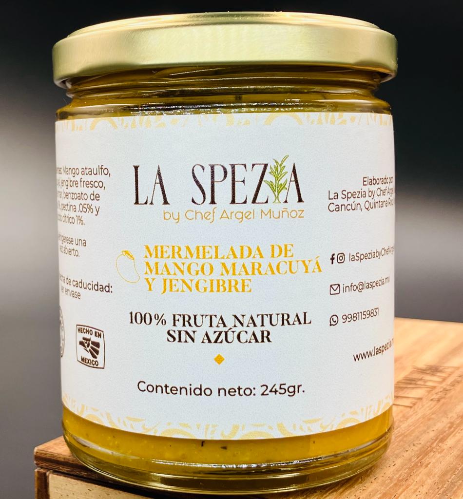 MANGO PASSION FRUIT AND GINGER JAM WITHOUT SUGAR 245 gr