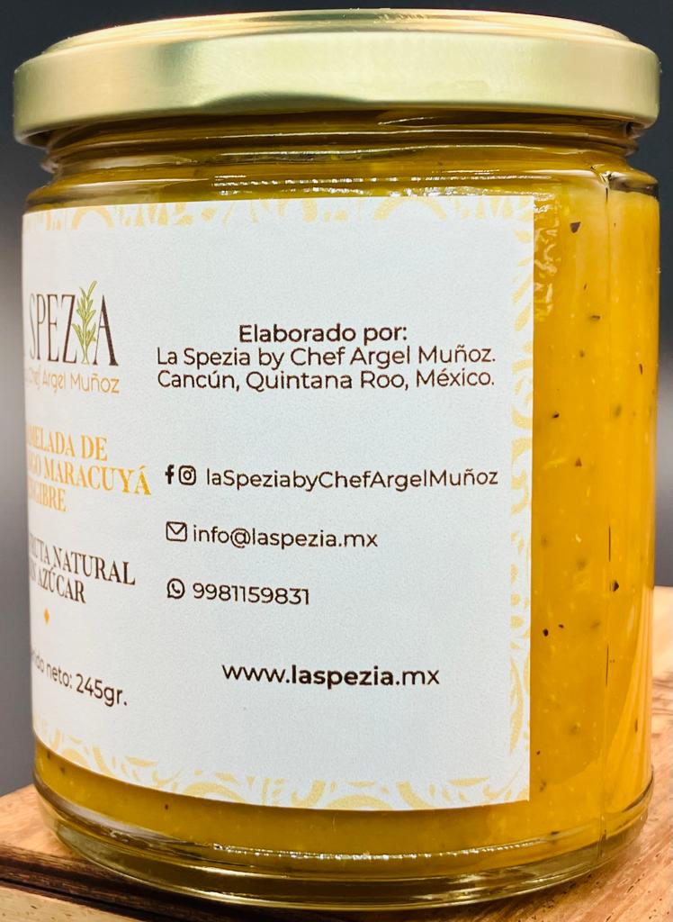 MANGO PASSION FRUIT AND GINGER JAM WITHOUT SUGAR 245 gr