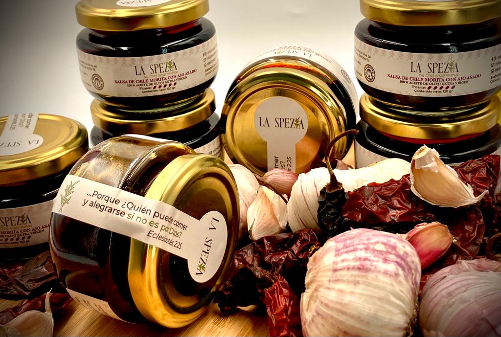SALSA DE CHILE MORITA CON AJO ASADO 120 gr