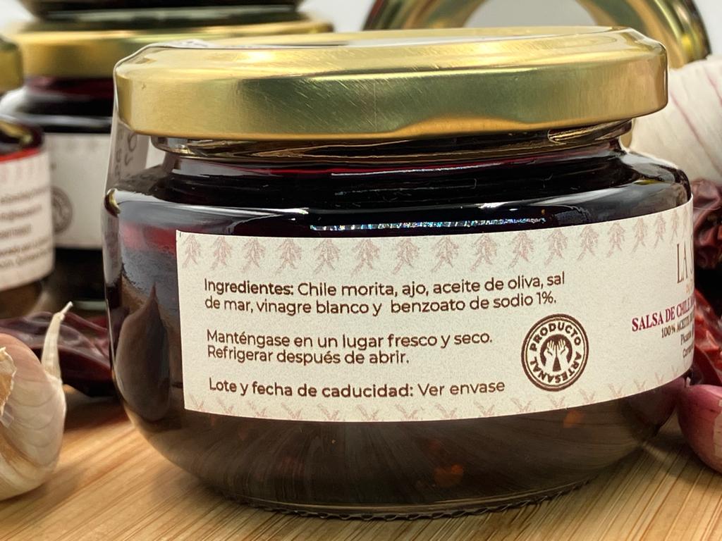 SALSA DE CHILE MORITA CON AJO ASADO 120 gr