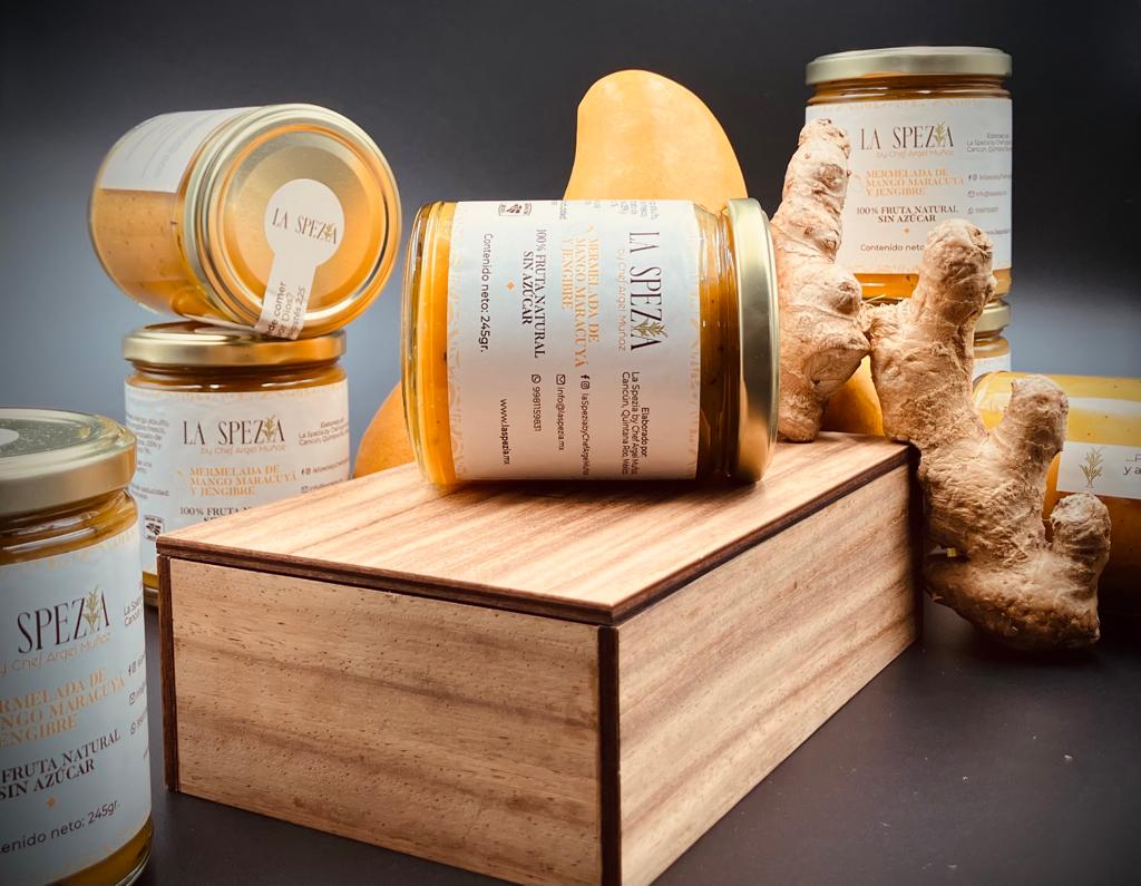 MANGO PASSION FRUIT AND GINGER JAM WITHOUT SUGAR 245 gr