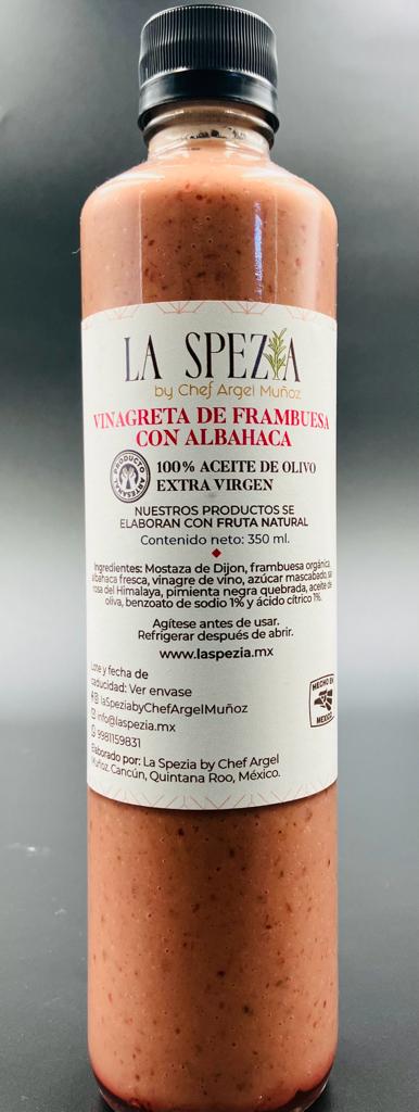 VINAGRETA DE FRAMBUESA CON ALBAHACA 350 ml