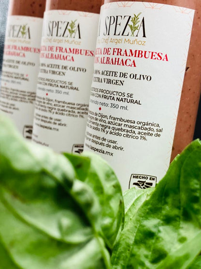 VINAGRETA DE FRAMBUESA CON ALBAHACA 350 ml